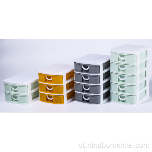 3 gavetas de mesa de camadas de plástico organizar caixa de armazenamento